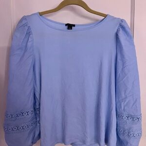 Ann Taylor Light Blue shirt with Lace Sleeves